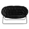 Flash Furniture Eleanor 56-in Portable Folding Double Saucer Chair in Black Faux Fur w/a Black Steel Frame FV-FDS-001-BK-BK-GG - alternate 8